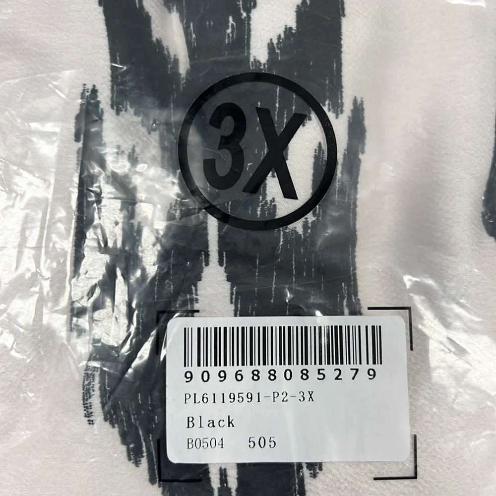 NIB - Womens Maxi Summer Dress, Pink with Black Geometric Pattern - 1X, 2X, 3X - Picture 13 of 13